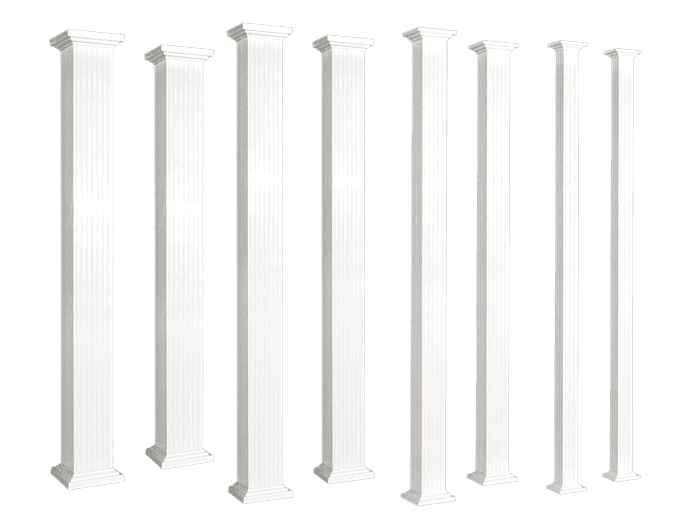 Colonnes d'aluminium carrées